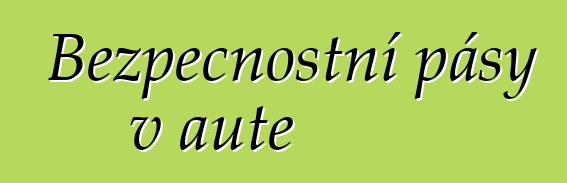 Bezpečnostní pásy v autě