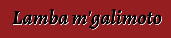 Lamba m'galimoto