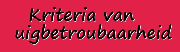 Kriteria van voertuigbetroubaarheid