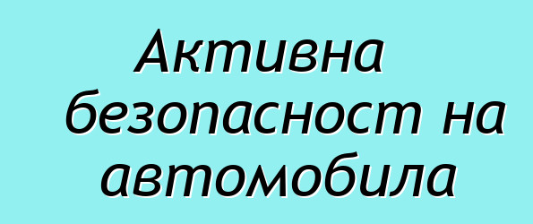 Активна безопасност на автомобила