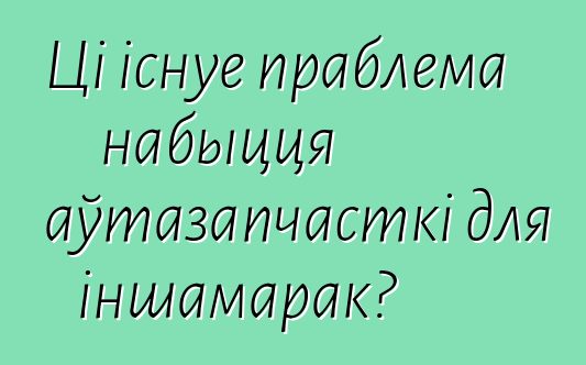 Ці існуе праблема набыцця аўтазапчасткі для іншамарак?