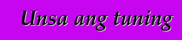 Unsa ang tuning