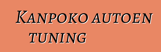 Kanpoko autoen tuning