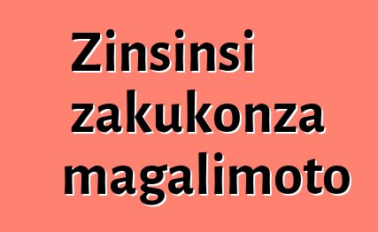Zinsinsi zakukonza magalimoto