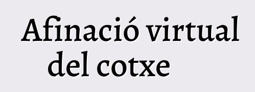 Afinació virtual del cotxe