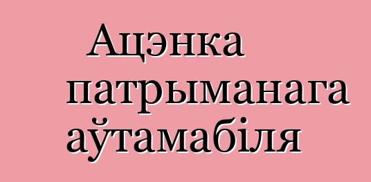 Ацэнка патрыманага аўтамабіля