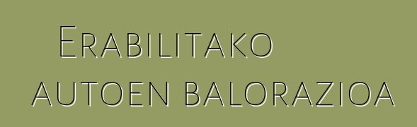Erabilitako autoen balorazioa