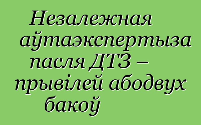 Незалежная аўтаэкспертыза пасля ДТЗ – прывілей абодвух бакоў