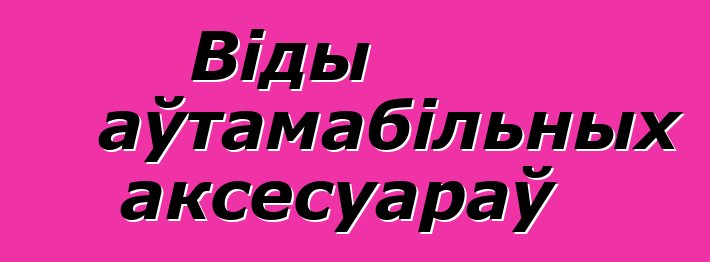 Віды аўтамабільных аксесуараў