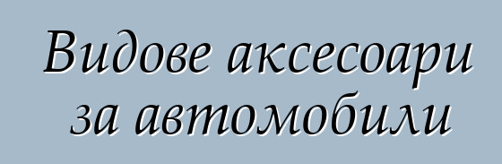 Видове аксесоари за автомобили