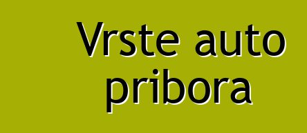 Vrste auto pribora