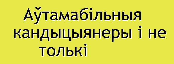 Аўтамабільныя кандыцыянеры і не толькі