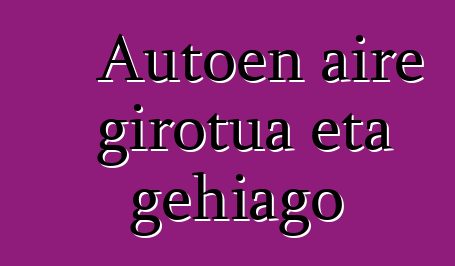Autoen aire girotua eta gehiago
