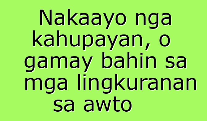 Nakaayo nga kahupayan, o gamay bahin sa mga lingkuranan sa awto