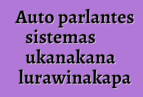Auto parlantes sistemas ukanakana lurawinakapa