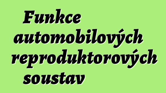 Funkce automobilových reproduktorových soustav