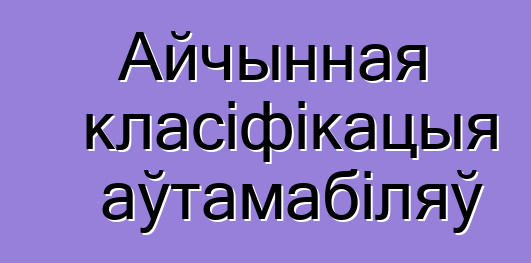 Айчынная класіфікацыя аўтамабіляў