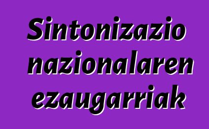 Sintonizazio nazionalaren ezaugarriak