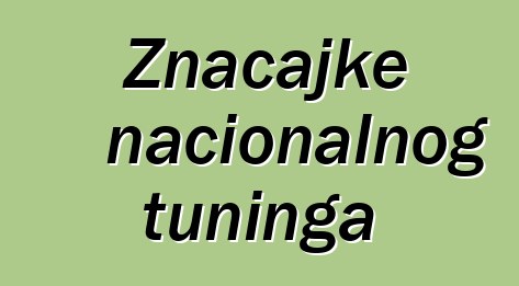 Značajke nacionalnog tuninga