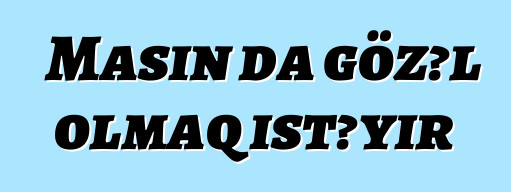 Maşın da gözəl olmaq istəyir