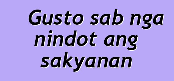 Gusto sab nga nindot ang sakyanan