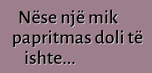Nëse një mik papritmas doli të ishte...