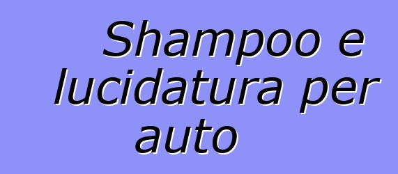 Shampoo e lucidatura per auto