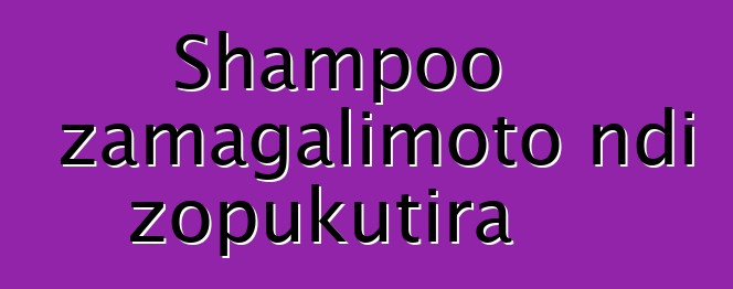 Shampoo zamagalimoto ndi zopukutira