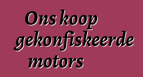 Ons koop gekonfiskeerde motors