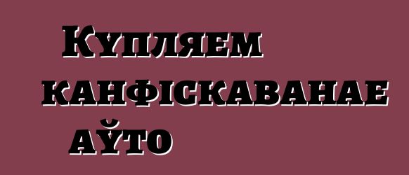 Купляем канфіскаванае аўто