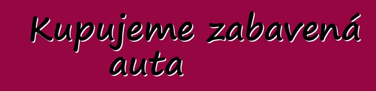 Kupujeme zabavená auta