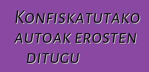 Konfiskatutako autoak erosten ditugu