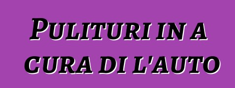 Pulituri in a cura di l'auto