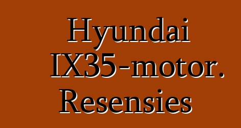 Hyundai IX35-motor. Resensies