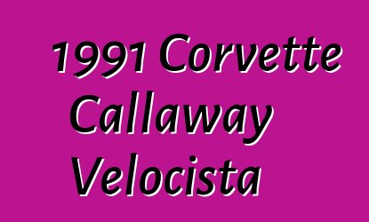 1991 Corvette Callaway Velocista