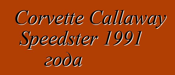 Corvette Callaway Speedster 1991 года