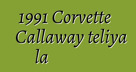 1991 Corvette Callaway teliya la