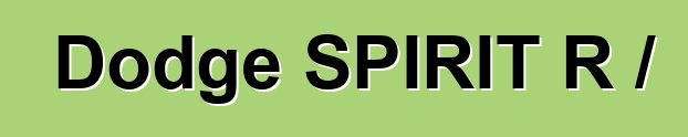 Dodge SPIRIT R / T