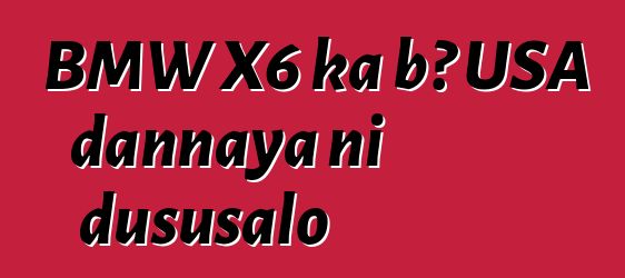 BMW X6 ka bɔ USA dannaya ni dususalo