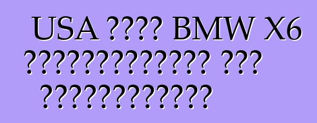 USA থেকে BMW X6 নির্ভরযোগ্যতা এবং স্বাচ্ছন্দ্য