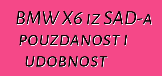 BMW X6 iz SAD-a pouzdanost i udobnost