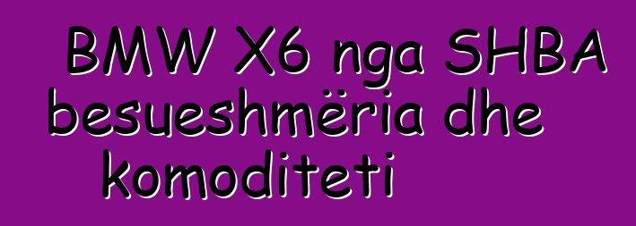 BMW X6 nga SHBA besueshmëria dhe komoditeti