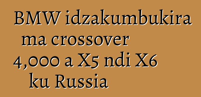 BMW idzakumbukira ma crossover 4,000 a X5 ndi X6 ku Russia