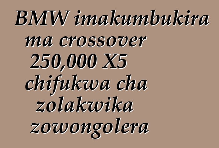 BMW imakumbukira ma crossover 250,000 X5 chifukwa cha zolakwika zowongolera