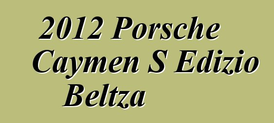 2012 Porsche Caymen S Edizio Beltza