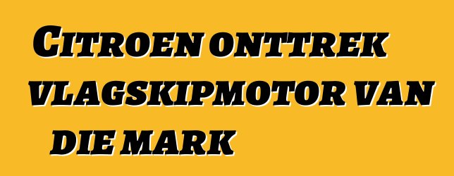 Citroen onttrek vlagskipmotor van die mark