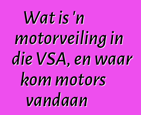 Wat is 'n motorveiling in die VSA, en waar kom motors vandaan