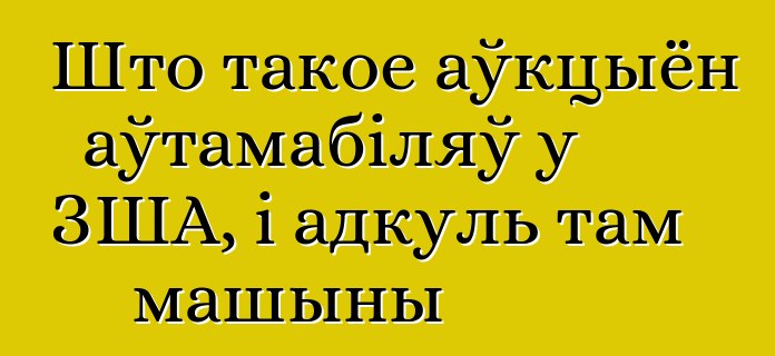 Што такое аўкцыён аўтамабіляў у ЗША, і адкуль там машыны