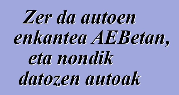 Zer da autoen enkantea AEBetan, eta nondik datozen autoak