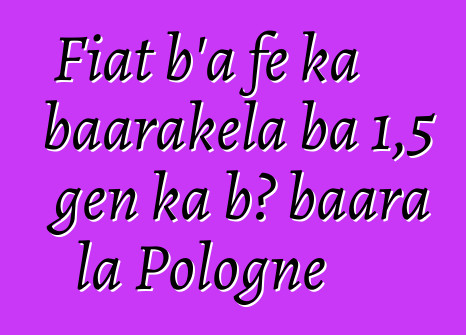 Fiat b'a fɛ ka baarakɛla ba 1,5 gɛn ka bɔ baara la Pologne